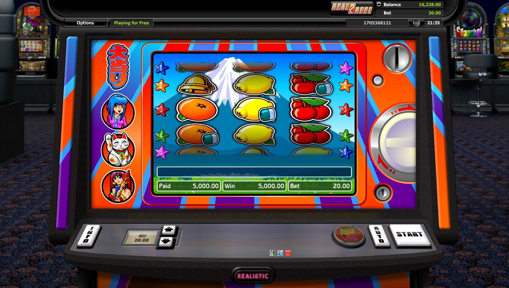 Free machine online realistic slot