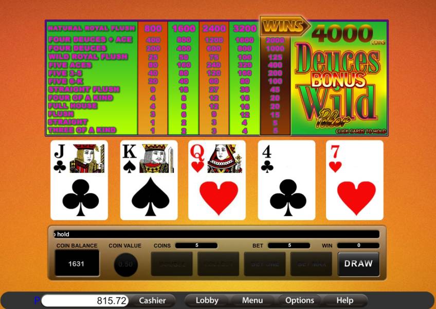 Видео-пекер Bonus Deuces Wild Poker