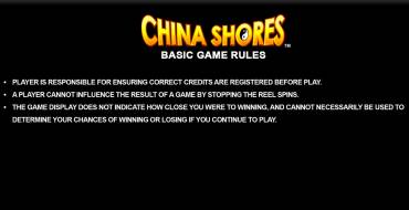 China Shores: Правила