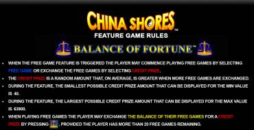 China Shores: Бонусные игры