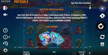 Epic Fish: Net of Fortune: Таблица выплат