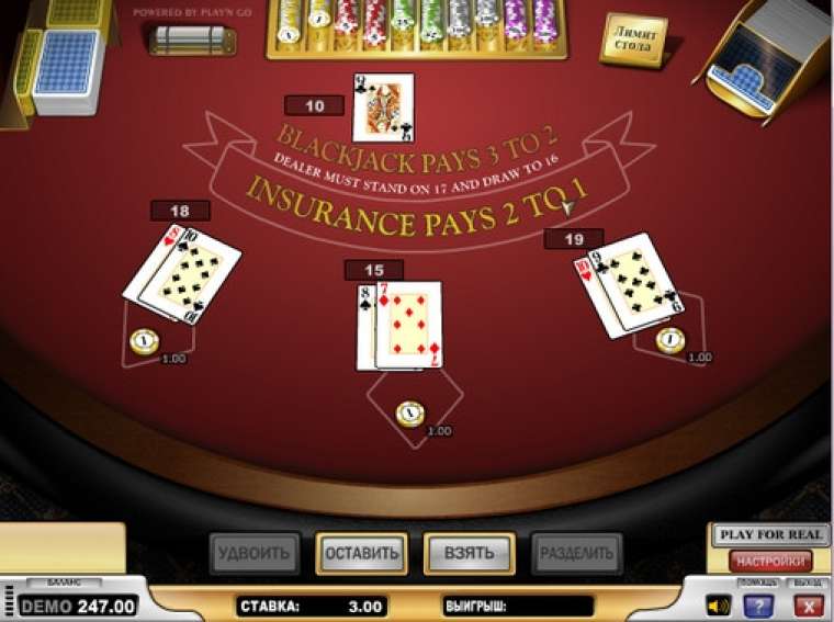 Видео покер European Blackjack Multihand демо-игра