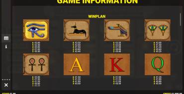 Eye of Horus Legacy of Gold: Таблица выплат