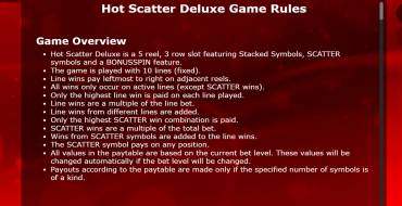 Hot Scatter Deluxe: Правила