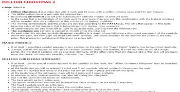 Million Christmas 2: Правила