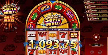 Quick Hit Super Wheel Wild Red: Выигрыши