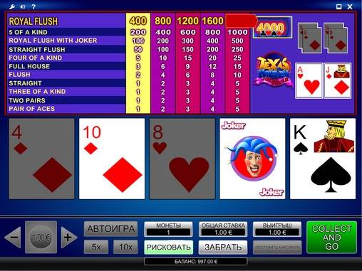 Видео-пекер Texas Hold’em Joker Poker