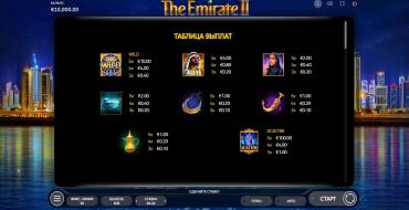 The Emirate II: Таблица выплат