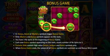 Tiger Gems: Hold and Win: Бонусные игры